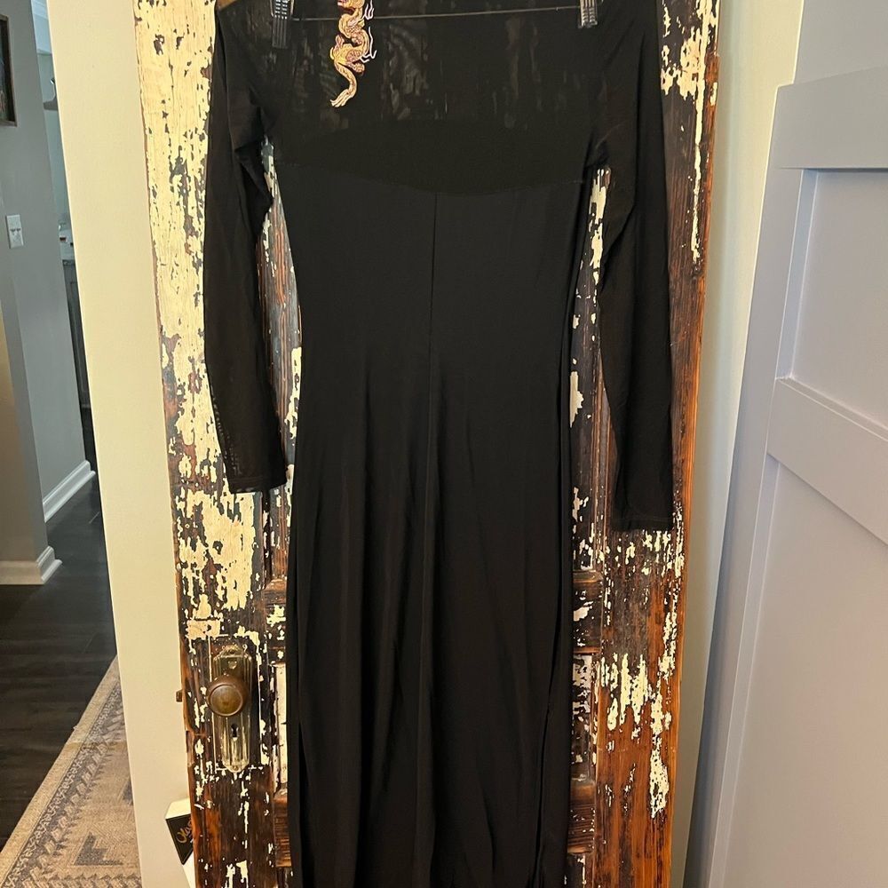 Vintage Necessary Objects Black Stretch Dress Wit… - image 2